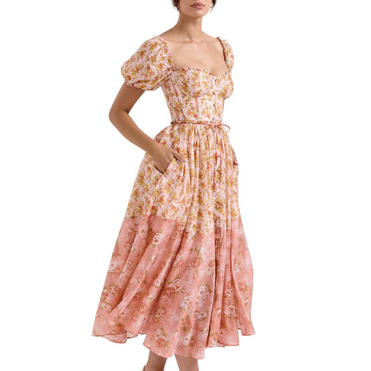 Penelope | Puff Sleeve Midi Zomerjurk